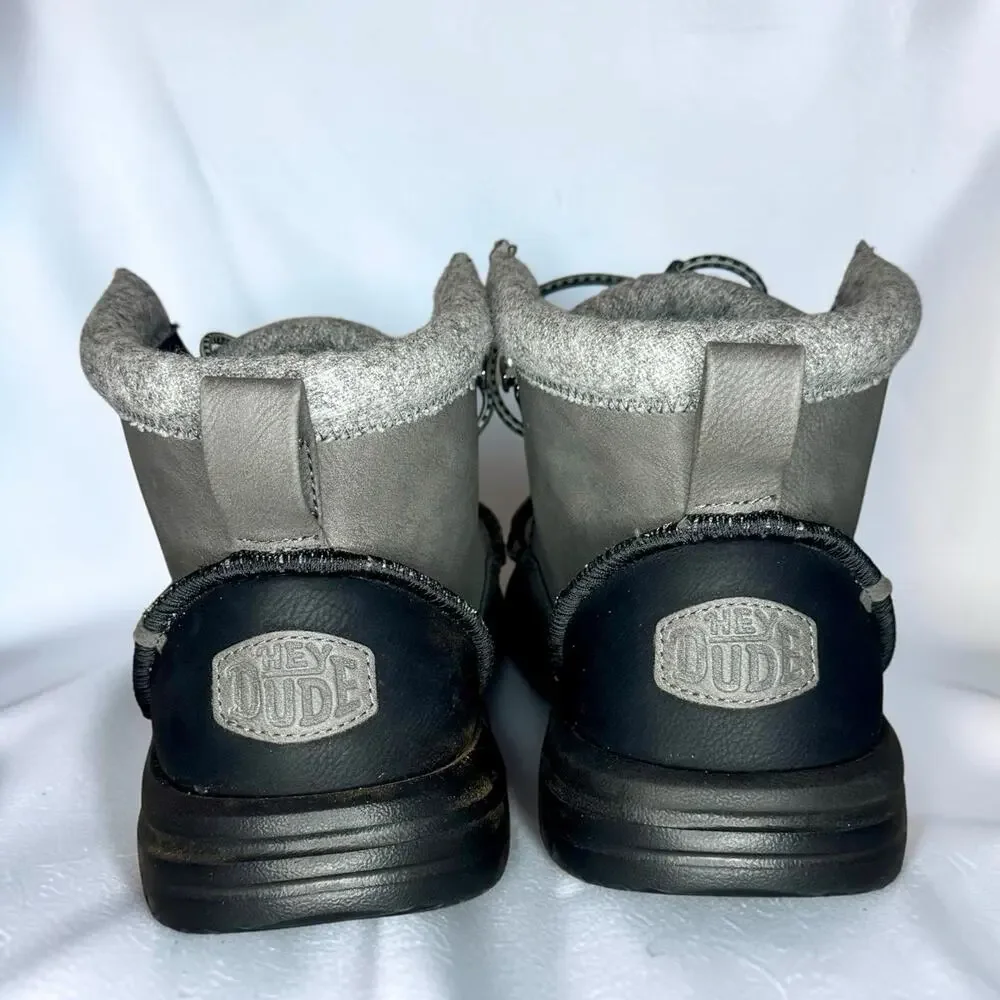 Hey Dude Bradley Classic Tumbled Boots Granite Grey Mens 11 Moc Toe 44327-1VT